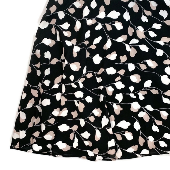 Loft women's skirt a line black blush print large - Picture 3 of 11